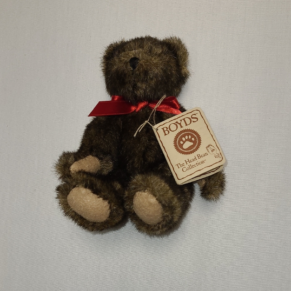 Vintage Boyds Bears Plush Teddy (Timothy T. Beansley) with Red Bow
